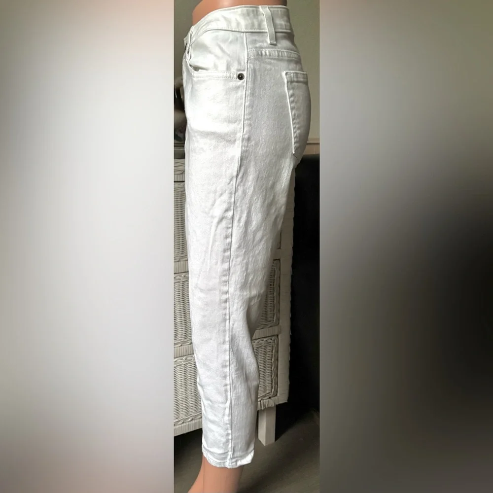 Michael Kors Cropped Jeans Skinny Legs Cotton Mid Rise in white color Size 8